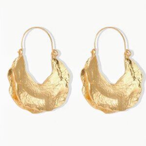 Zara Textured Gold Hoop Earrings
